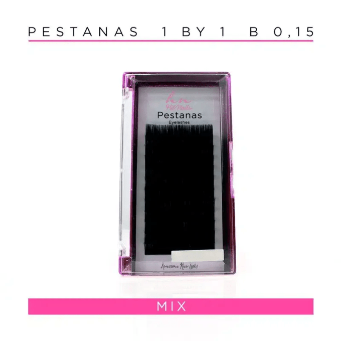 Caixa Pestanas One by One B 0,15 em caixa mix 12 filas