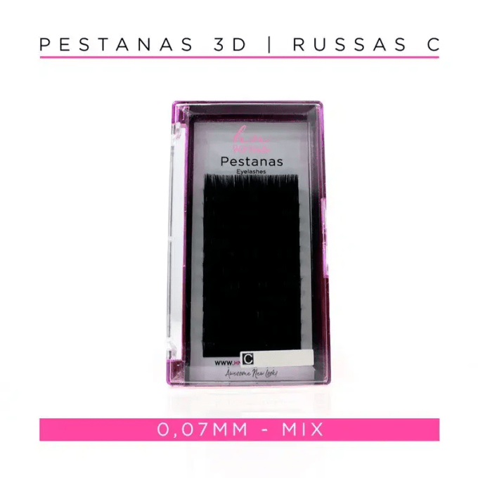 Caixa Pestanas 3D/Russas C 0,07mm MIX