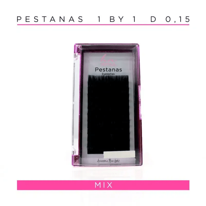 Pestanas One by One D 0,15 em caixa mix 12 filas