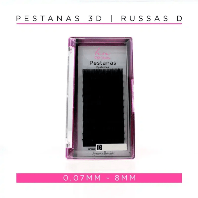 Caixa Pestanas 3D/Russas D 0,07mm 08mm