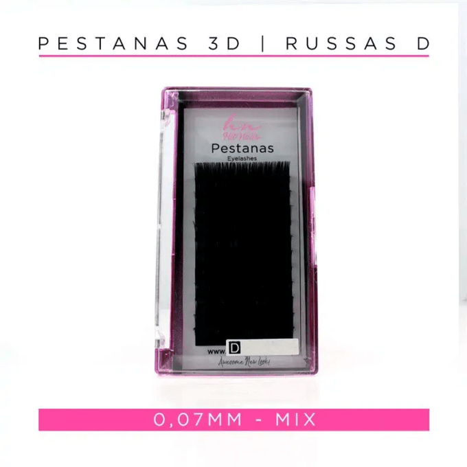 Caixa Pestanas 3D/Russas D 0,07mm Mix